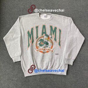 Vintage 90s Miami Hurricanes Shirt, University Of Miami Hurricanes Sweatshirt